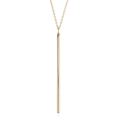 Long Bar Pendant in 14k Yellow Gold (30