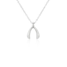 Lucky Wishbone Pendant in Sterling Silver