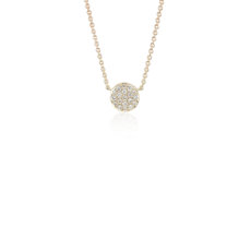 Mini Micropavé Button Diamond Necklace in 14k Yellow Gold (0.10 ct. tw.)
