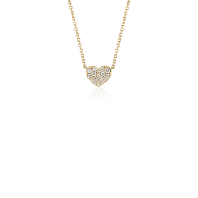 Collar con de corazón de diamantes en oro amarillo de 14 k (1/10 qt. total) | Blue Nile