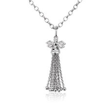 Monica Rich Kosann Bee Tassel Necklace in Sterling Silver