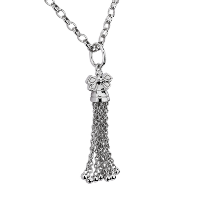 Monica Rich Kosann Bee Tassel Necklace in Sterling Silver