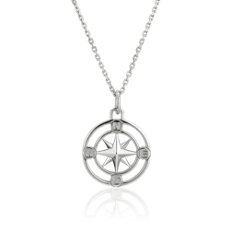 Monica Rich Kosann Petite Compass Pendant in Sterling Silver