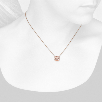 Closeup view of necklace on woman's neck