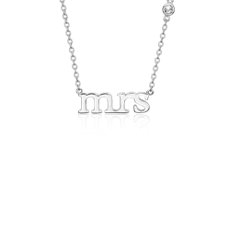 "Mrs.&quot; Necklace with White Topaz in Sterling Silver