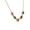 Multi-Color Mixed Shape Gemstone Necklace in 18k Yellow gold