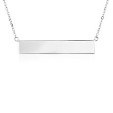 18" Bar Necklace in Sterling Silver (1.2 mm)