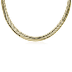 NUEVO 40,6cm Collar con domo en oro amarillo de 14 k (8,4 mm)