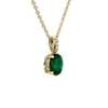 Oval Emerald and Diamond Pendant in 14k Yellow Gold