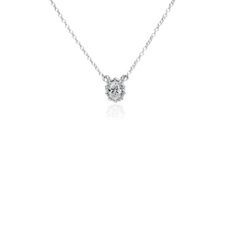 Oval Hidden Halo Pendant in 14k White Gold (0.23 ct. tw.)