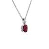 Oval Ruby and Diamond Pendant in 14k White Gold
