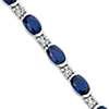 Oval Sapphire and Round Diamond Eternity Necklace in 14k White Gold