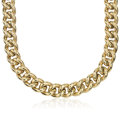 45,7cm Collar robusto con huecos y oro amarillo italiano de 14k (14,5 mm) | Blue Nile