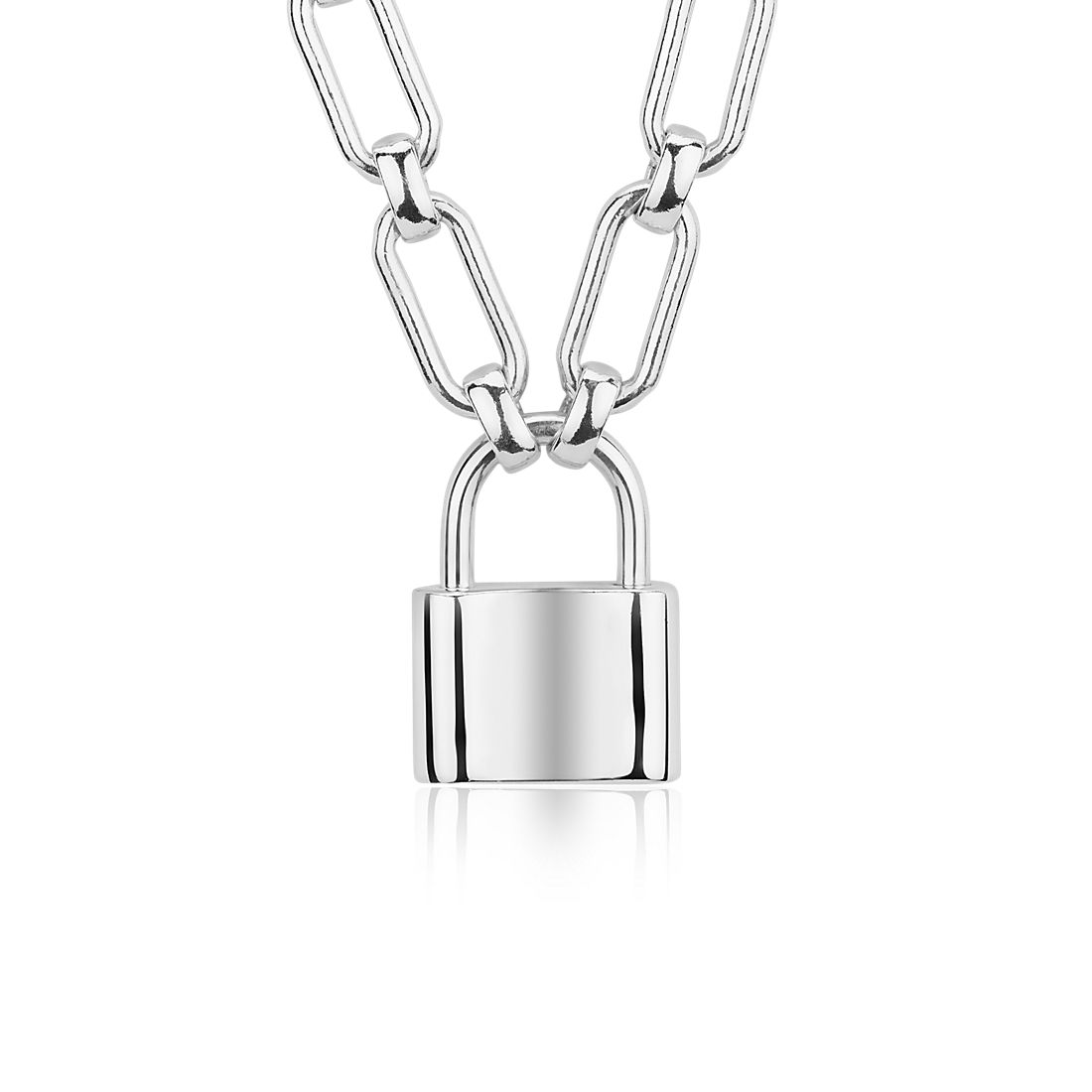Padlock Necklace in Sterling Silver