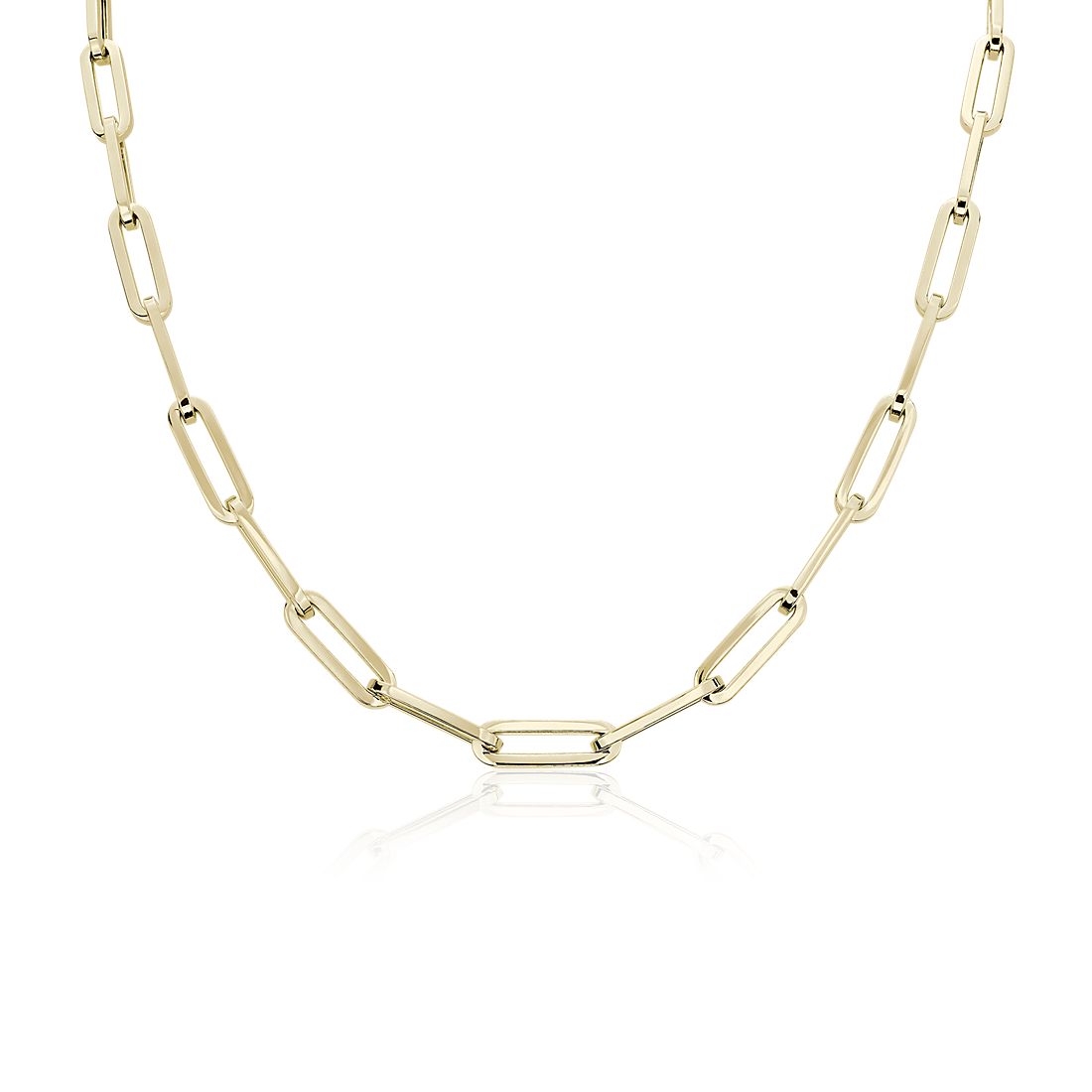18" Large Paperclip Links Necklace in 14k Italian Yellow Gold (5.3 mm)