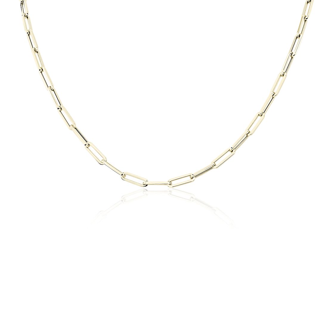 24" Medium Paperclip Necklace in 14k Italian Yellow Gold (3.8 mm)