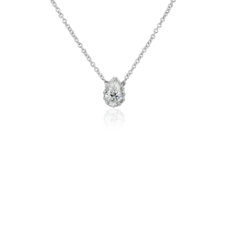 Pear Hidden Halo Pendant in 14k White Gold (0.50 ct. tw.)