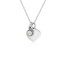 Pearl Heart Pendant in Sterling Silver