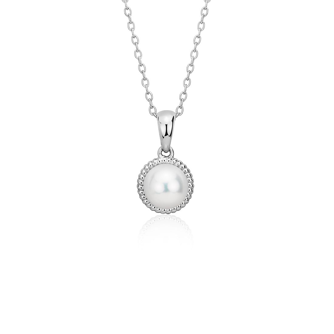 Colgante con perlas cultivadas de agua dulce en plata de ley (7 mm)
