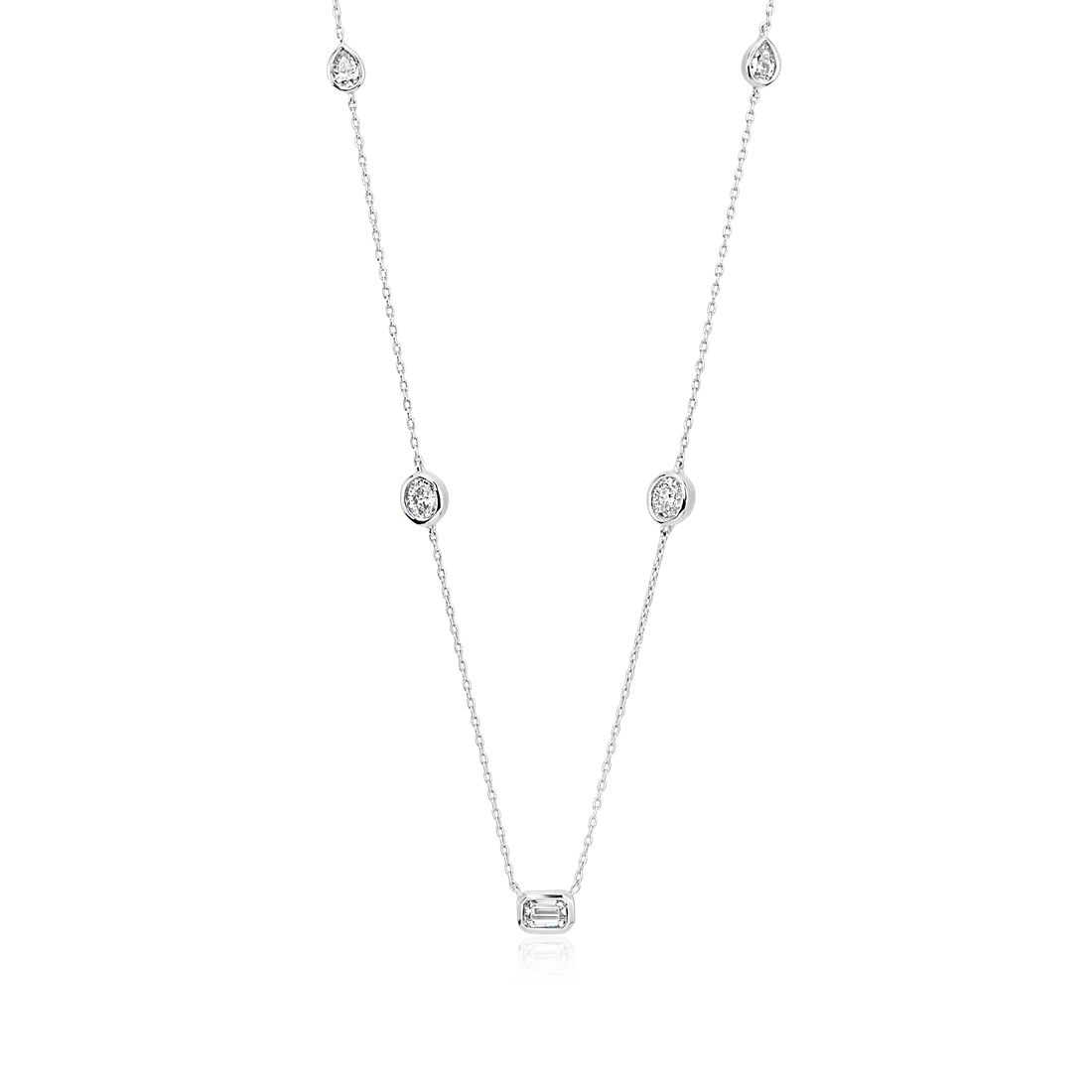 Petite Fancy Diamond Necklace in 14k White Gold (1/2 ct. tw.)