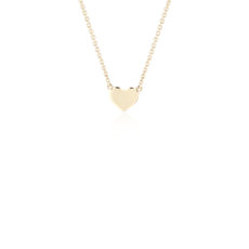18&quot; Petite Heart Necklace in 14k Yellow Gold (3.2 mm)