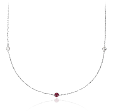 Diamond Necklace in 14k White Gold (36
