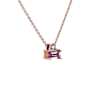 Pink Sapphire and Diamond Solitaire Pendant in 14k Rose Gold