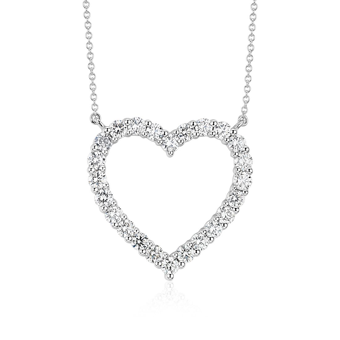 Diamond Heart Necklace in Platinum (2 ct. tw.)