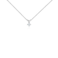 14k White Gold Four-Claw Princess Diamond Pendant (0.25 ct. tw.)