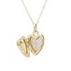Monica Rich Kosann 18k Yellow Gold Heart Locket with Mother Of Pearl Centre