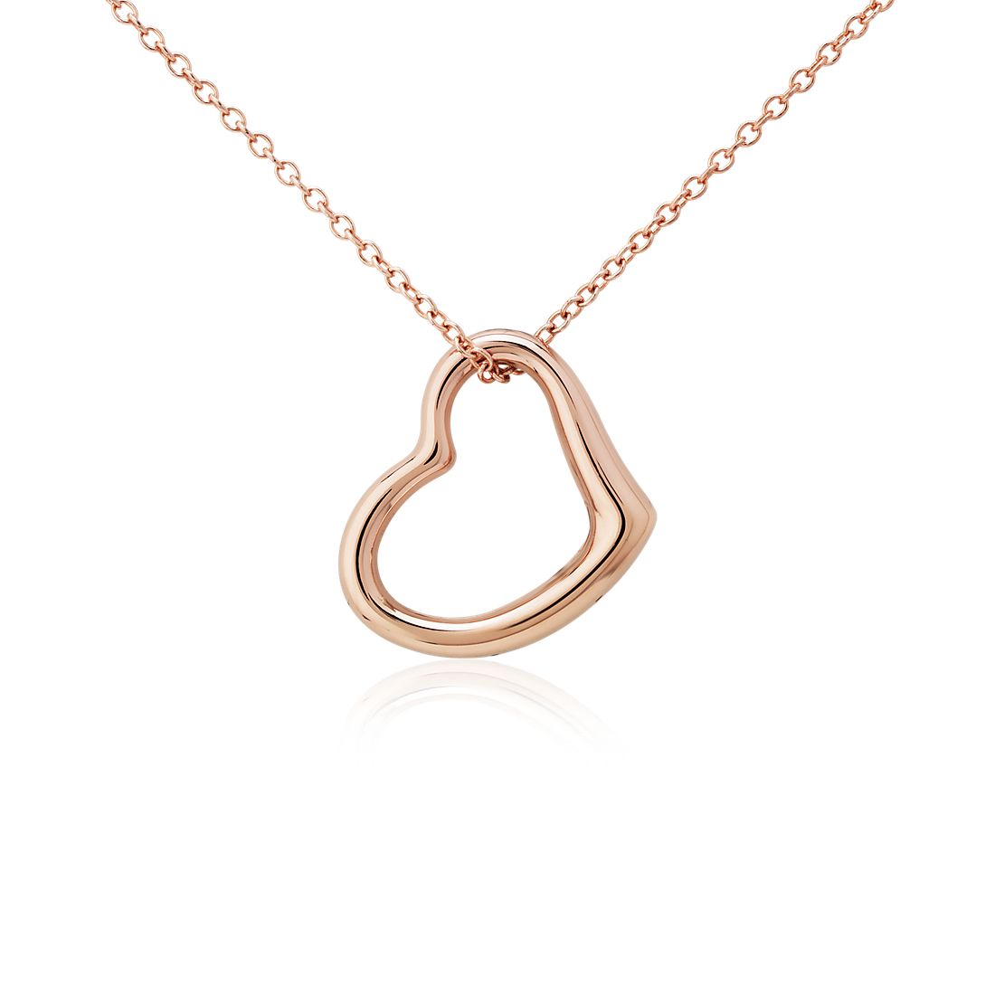 Yellow Gold Rose Gold Choose Your Heart Sterling Silver Heart Charm Necklace on 18 chain