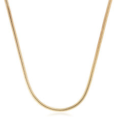 24" Round Snake Chain in 14k Yellow Gold (1.1 mm)