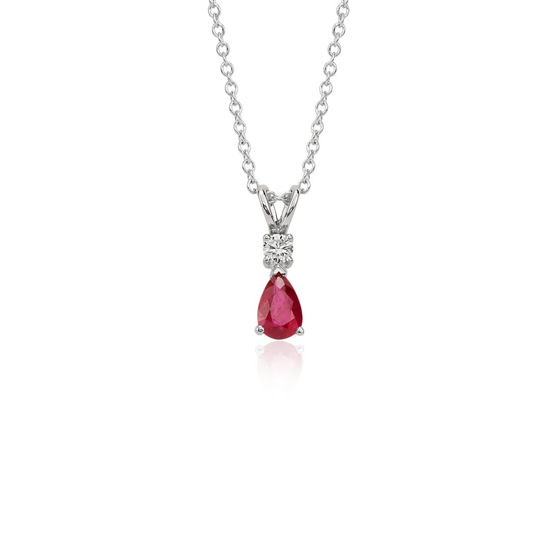 Details about   4.53 CTW 14K Solid White gold fine Necklace 16" genuine pearl Ruby Diamond 