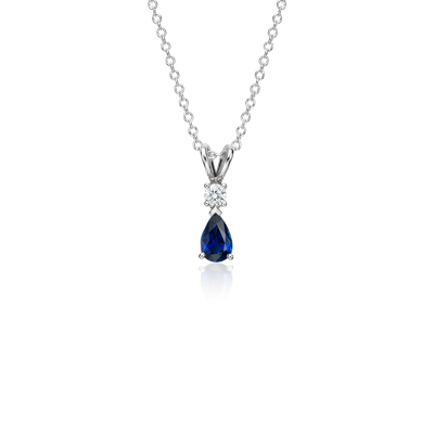 White gold and sapphire necklace