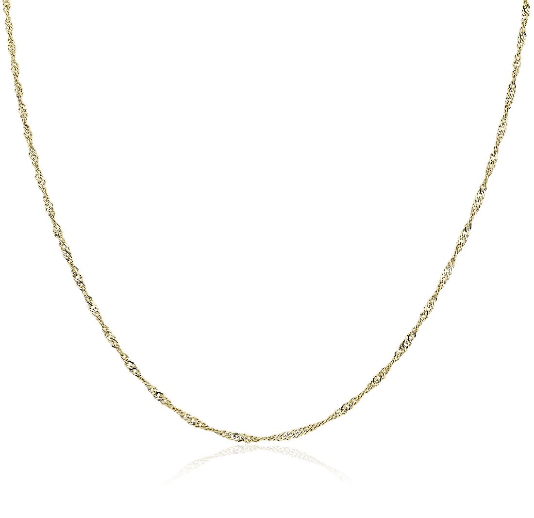 Singapore Chain in 14k Yellow Gold (1.7 mm)