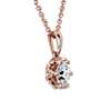 Side Stone Diamond Pendant with Diamond Crown Basket in 14k Rose Gold (3/4 ct. tw.)