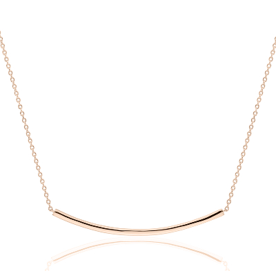 Smile Bar Necklace In 14k Rose Gold Blue Nile Uk