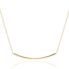 18&quot; Smile Bar Necklace in 14k Yellow Gold (1 mm)