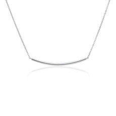 18&quot; Smile Bar Necklace in Sterling Silver (1.25 mm)