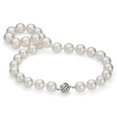 South Sea Cultured Pearl Strand Necklace in 14k White Gold (12-15mm)