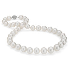 South Sea Cultured Pearl Strand Necklace in 18k White Gold (10-12.2mm)