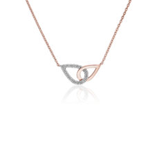Split Diamond Necklace in 18k Rose Gold