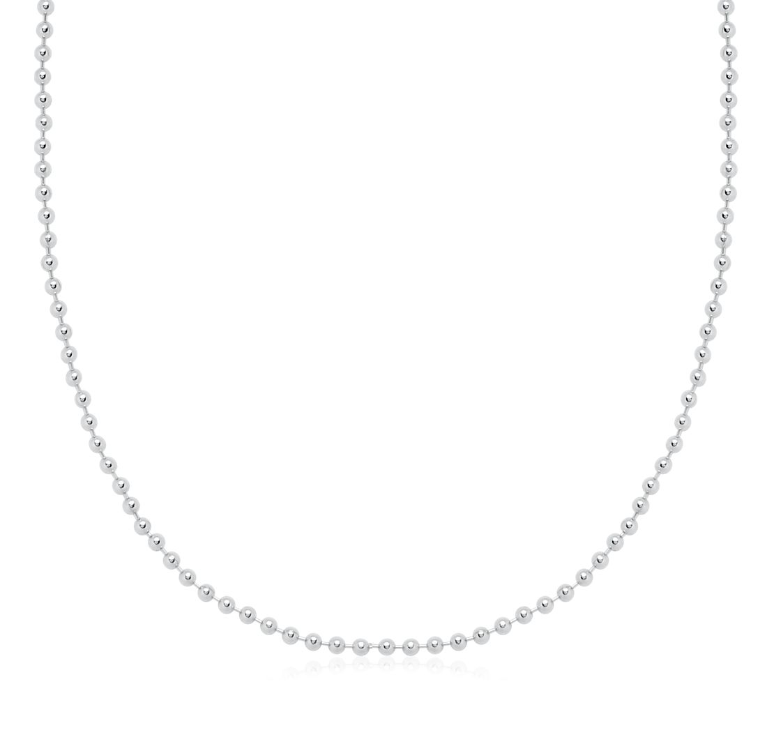 Beaded Chain in Sterling Silver (1.8 mm)
