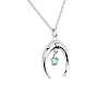 Monica Rich Kosann Sterling Silver Crescent Moon Charm Necklace with Blue Topaz Star