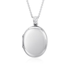 20&quot; Oval Four-Picture Locket in Sterling Silver