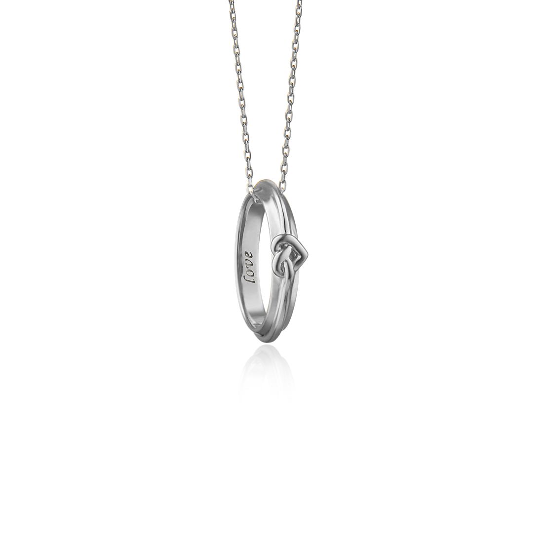 Monica Rich Kosann "Love" Poesy Ring Necklace in Sterling Silver (1 mm)