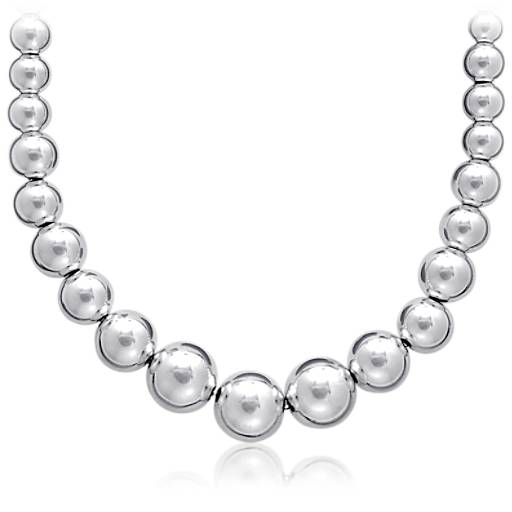 18" Graduated Bead Necklace in Sterling Silver (4-10 mm) | Blue Nile