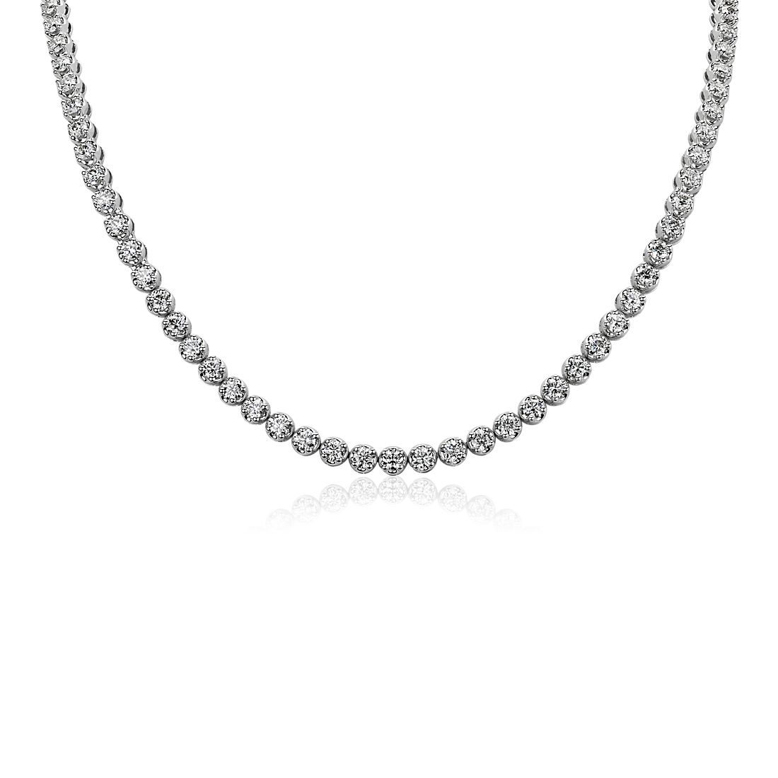Straight Diamond Eternity Necklace in 14k White Gold (12 ct.tw)