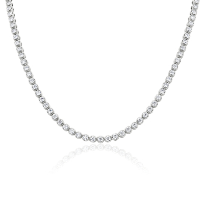 Straight Eternity Necklace in 14k White Gold (10 ct. tw.) - Valentine's Day jewelry