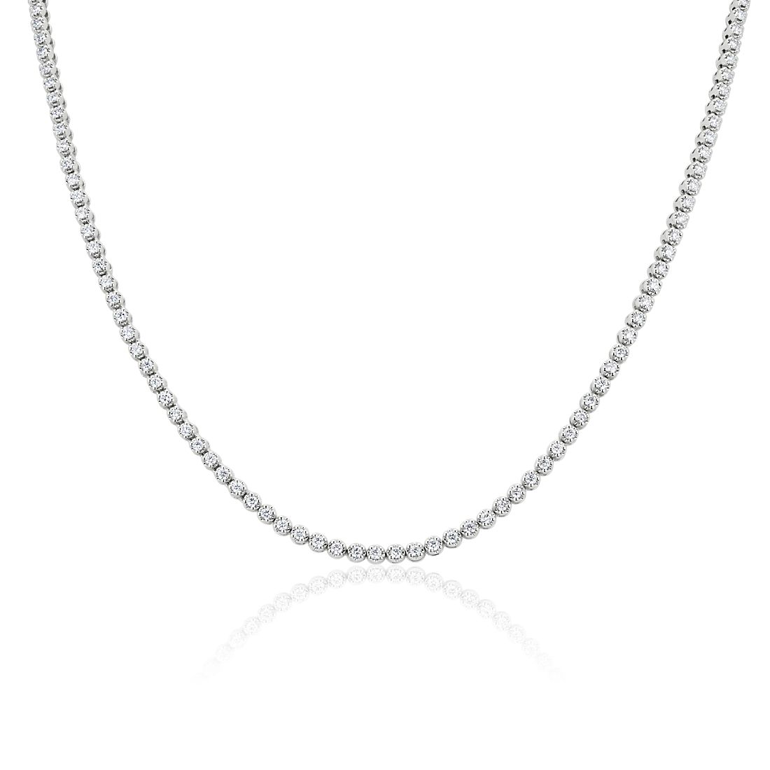 Straight Diamond Eternity Necklace in 14k White Gold (3 ct. tw.)